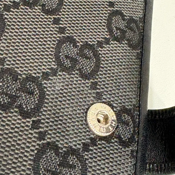 Authentic Gucci Black GG Canvas and leather agenda card Wallet w certificate - Picture 9 of 11